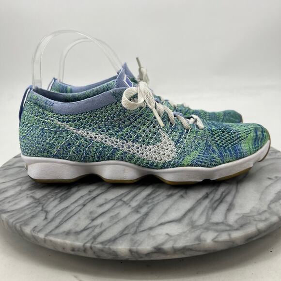 Nike Womens 9.5 Running Shoes Zoom Flyknit Zoom Agility Lightweight 698616-403 - Picture 2 of 14